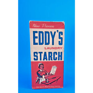 Vintage Eddy's Laundry Starch Full Box Advertising Wash Day Country Store